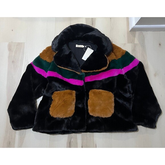 Choosy NWT Plus Size Vibrant Retro 90s Streetwear Wool Blend Teddy Bomber Jacket - Picture 2 of 10